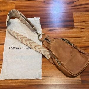 Urban Originals Brown Crossbody with Patterned Strap